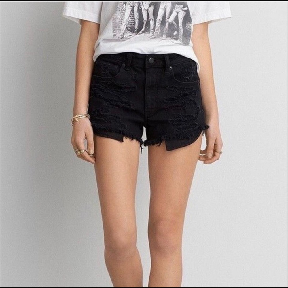 American Eagle High-Waisted Black Shorts